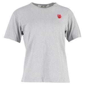 Comme Des Garçons Play Heart-Patch T-Shirt in Grey Cotton